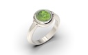 Anillo de plata "Space" con ADN mascota verde