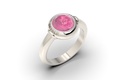 Anillo de plata "Space" con ADN mascota rosa