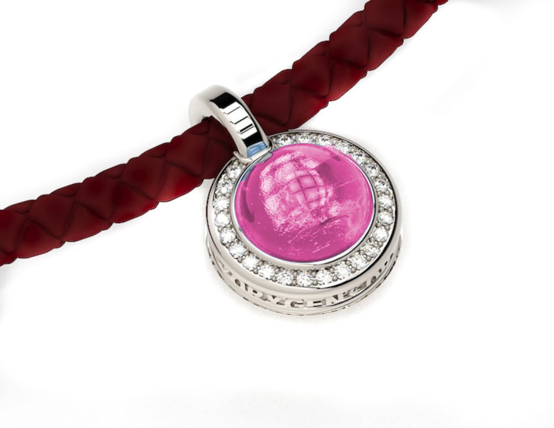 Colgante de plata "Shine" con ADN mascota rosa