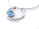 Colgante de plata "Moon" con ADN mascota azul