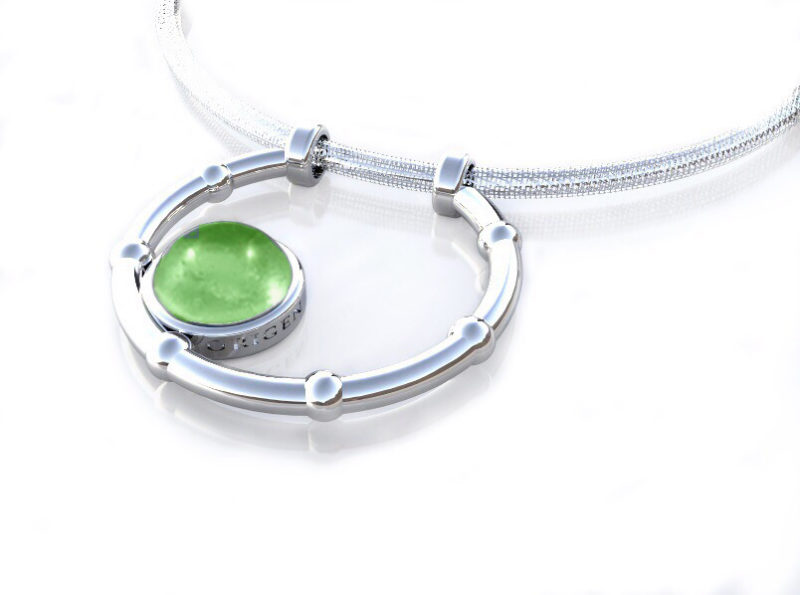 Colgante de plata "Moon" con ADN mascota verde