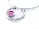 Colgante de plata "Moon" con ADN mascota rosa