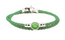 Pulsera de piel "Navy" con ADN mascota para mujer verde verde