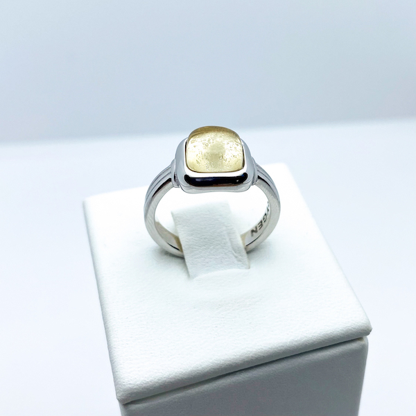 Anillo de plata "Elegance" con ADN mascota amarillo caja