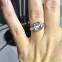 Anillo de plata "Elegance" con ADN mascota cristalino mano