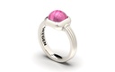 Anillo de plata "Elegance" con ADN mascota rosa